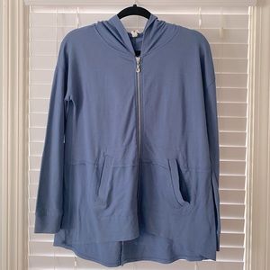 Cable and gauge zip up hooded sweatshirt